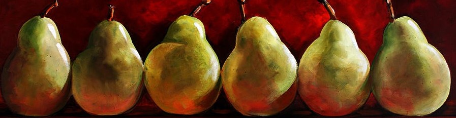 green-pears-on-red-toni-grote